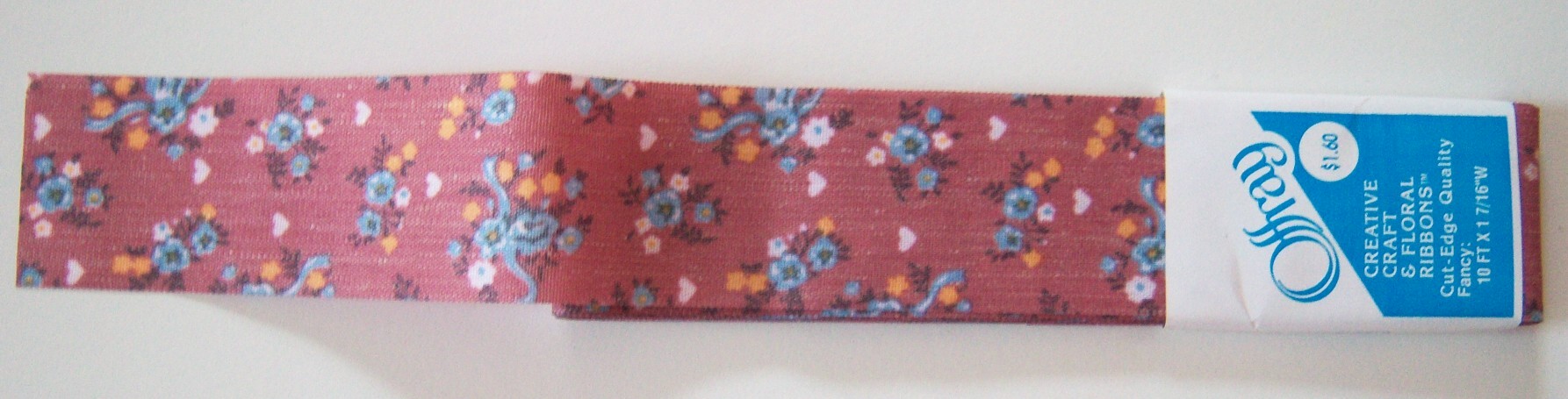 Offray Dusty Rose Floral 1 7/16" Ribbon