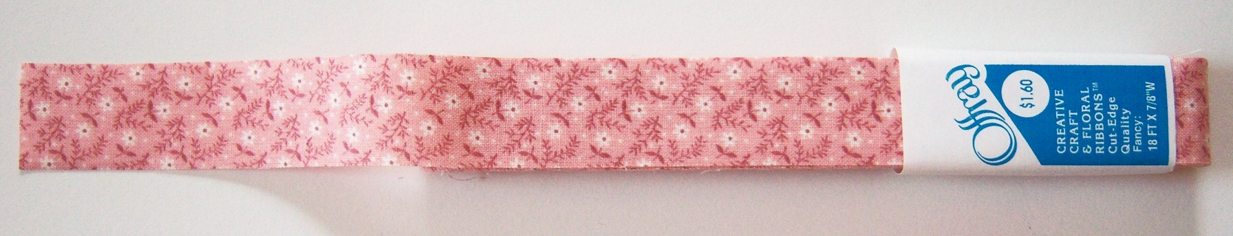 Offray Pink Floral 7/8" Ribbon